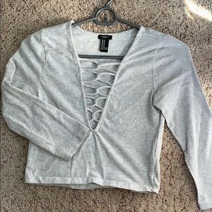 Gray crop top